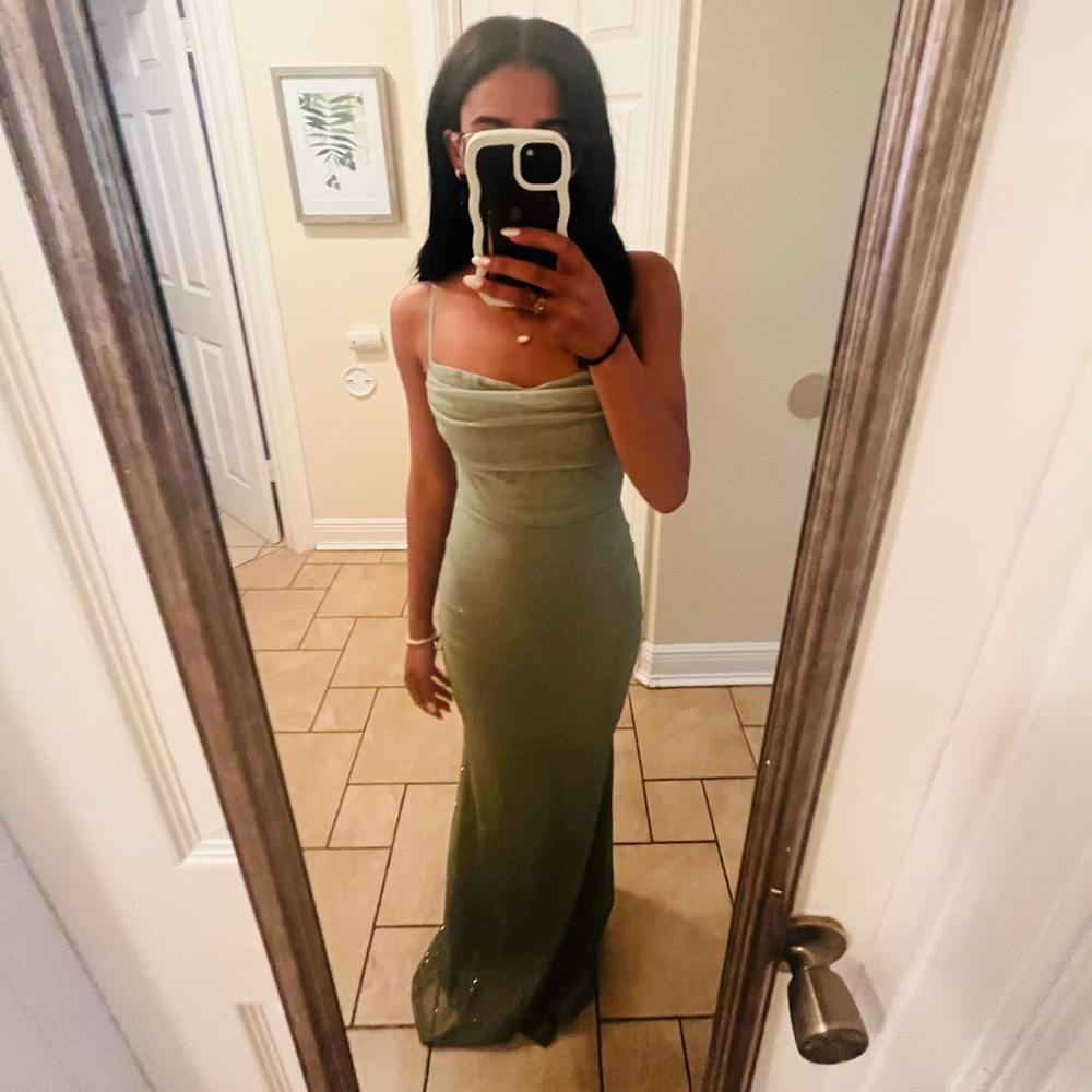 Elegant Green Strapless Dress